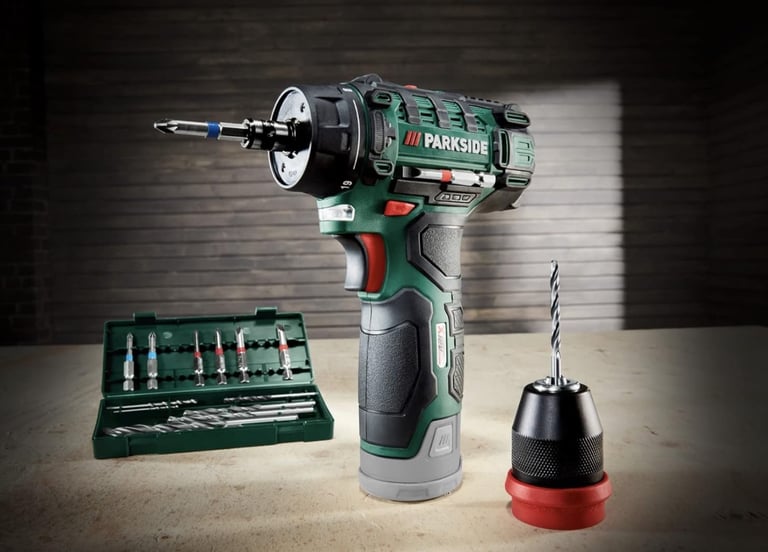 Brand New Parkside Cordless Drill 12V - Includes battery and charger and drill bits