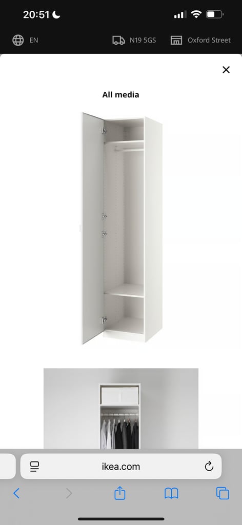 image for PAX IKEA wardrobe with mirror door