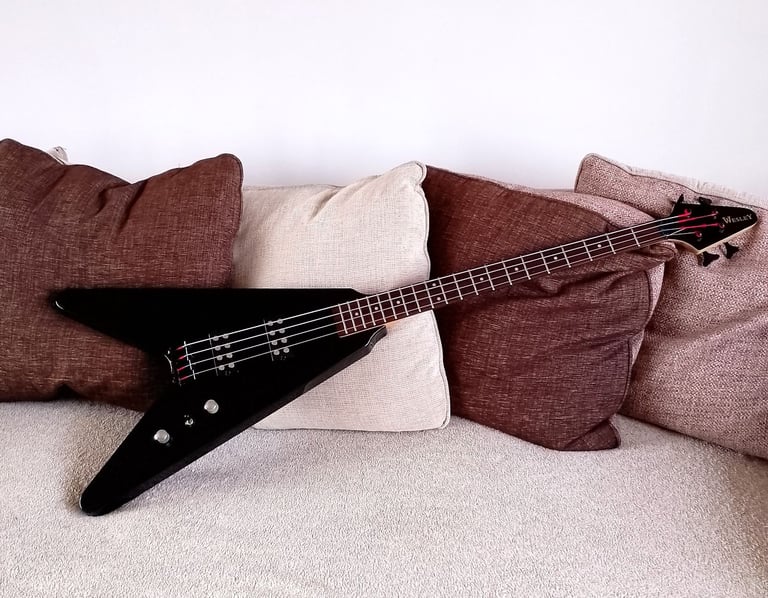 Iconic Flying V Bass Guitar, Plays And Sounds Really Well, Good Condition.