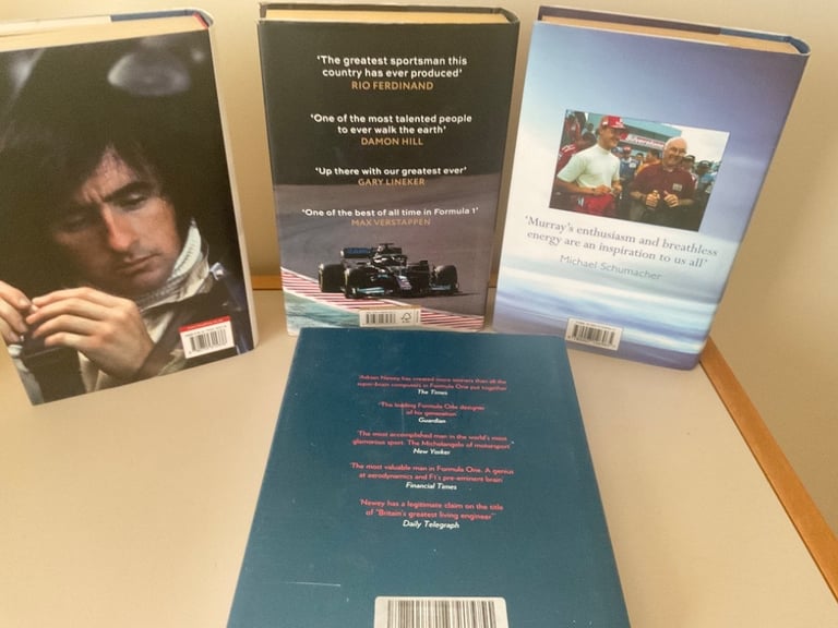 F1 books of championship drivers, car designer & beloved commentator 