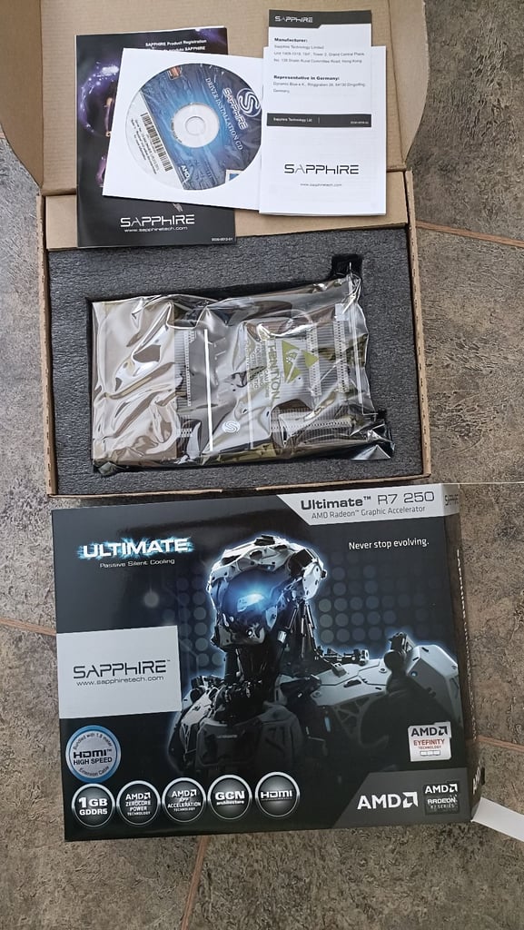 ATI Radeon R7 250 Silent Fan Less Passive Cooled Video Card