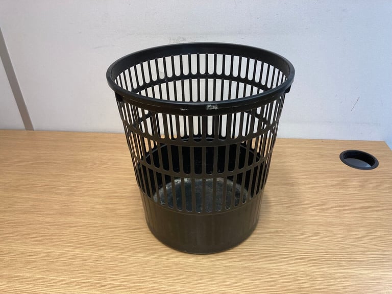 image for  3 Black round Rubbish Waste Bins / Waste Baskets for any room of your Home or a study / office.