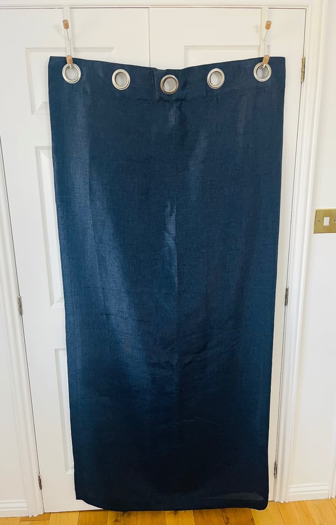 Navy Lined Curtains, Never Used, Eyelet, 66” (168cm) wide, 72” (182cm) drop, 2 curtains 