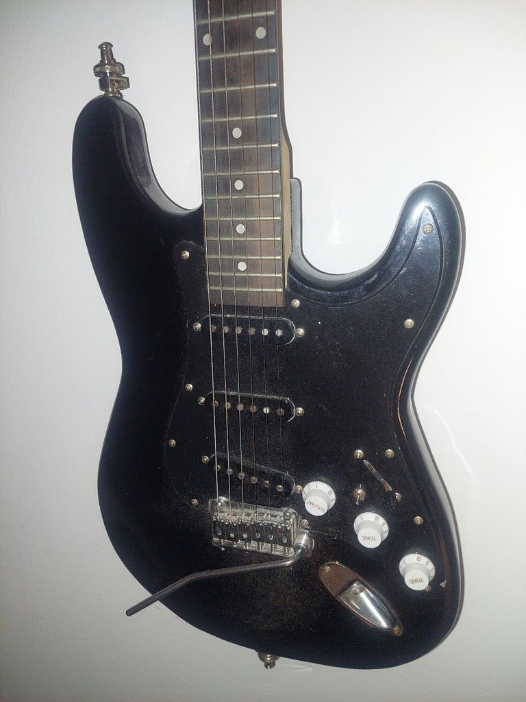 Black strat guitar Flash Sale price