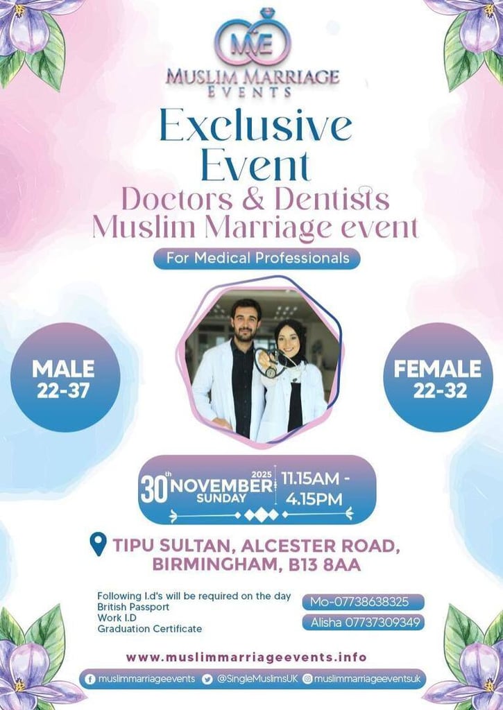 MUSLIM MARRIAGE EVENTS - DOCTORS AND DENTISTS EVENT