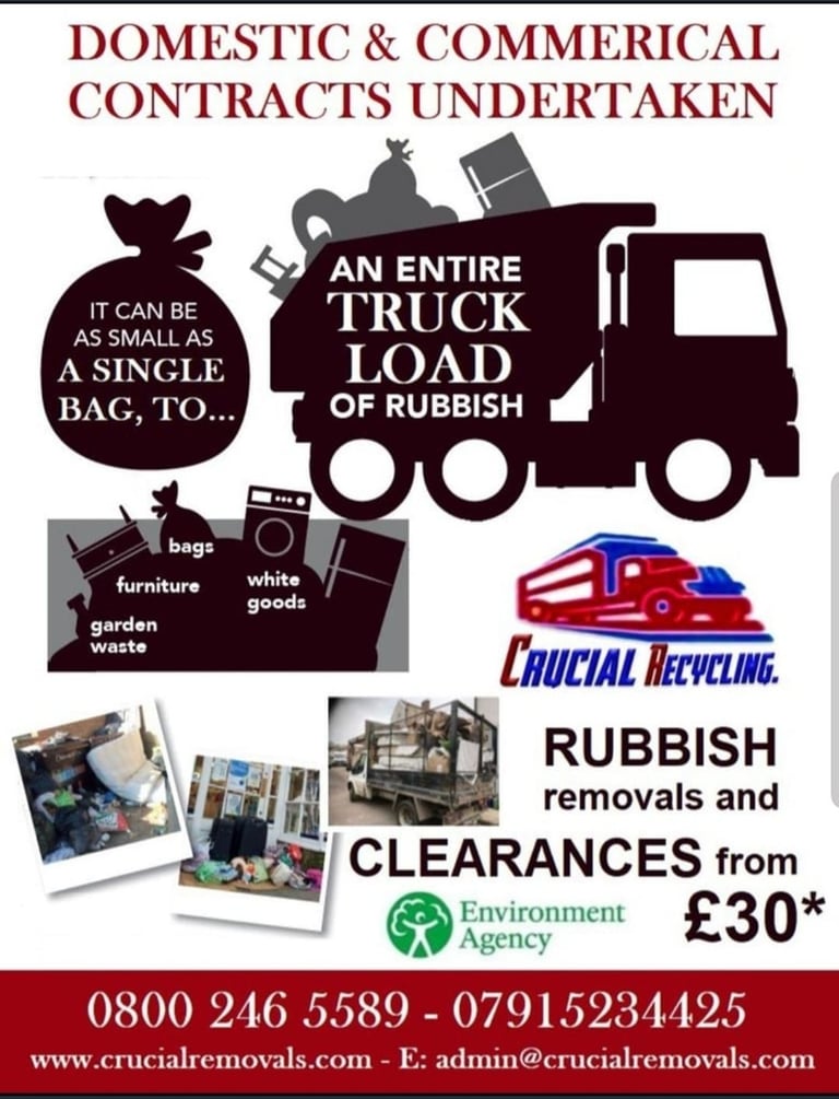 House Clearances Rubbish Collections/Junk/Trash /Garden/Shed Fridge/skip/Waste Disposal