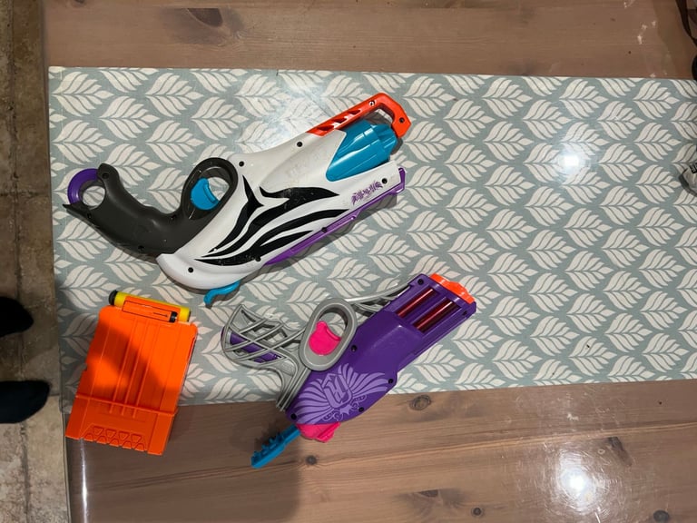 Nerf guns and a nerf bullet holder