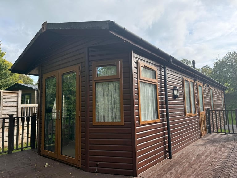 Static Holiday Home Off Site For Sale Stately Albion Log Cabin 40ffx13ft, 2 Bed