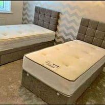 Divan beds with headboard and mattress 