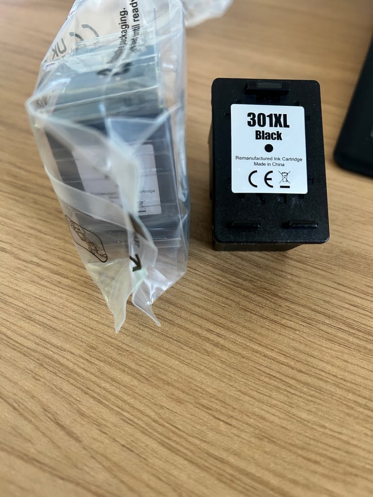 image for Two Unused HP 301XL Black Printer Cartridges