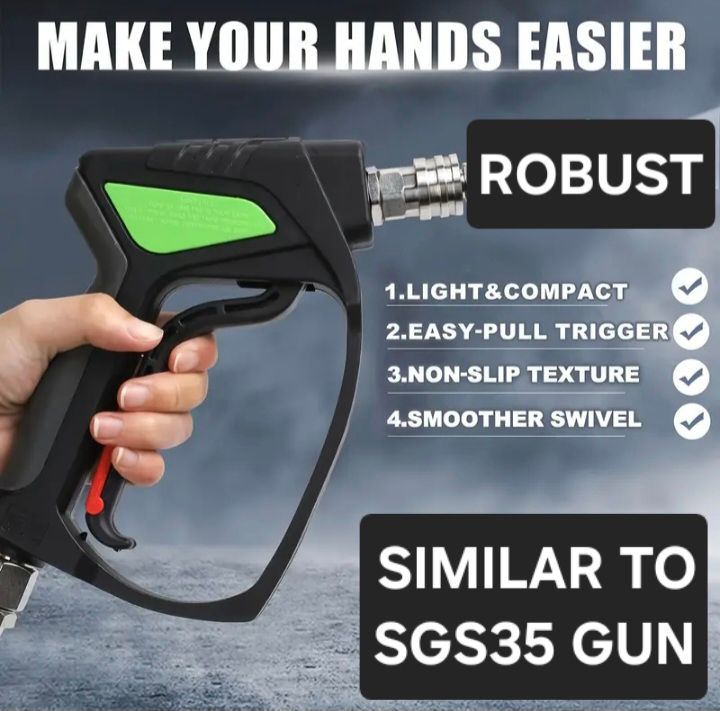 5000 psi 345 bar Nilfisk short Pressure Washer Gun swivel 1/4″ QUICK connect new