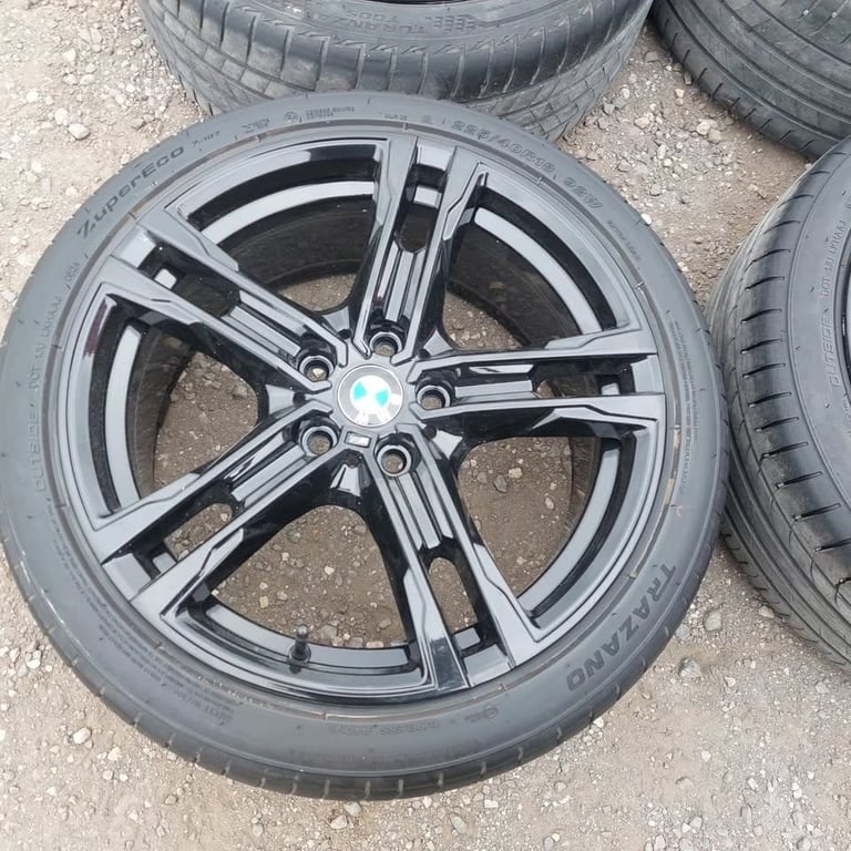 GENUINE BMW 2 SERIES 18 ALLOY WHEELS 5 X 112 GOOD TYRES VW AUDI CADDY VAN ETC