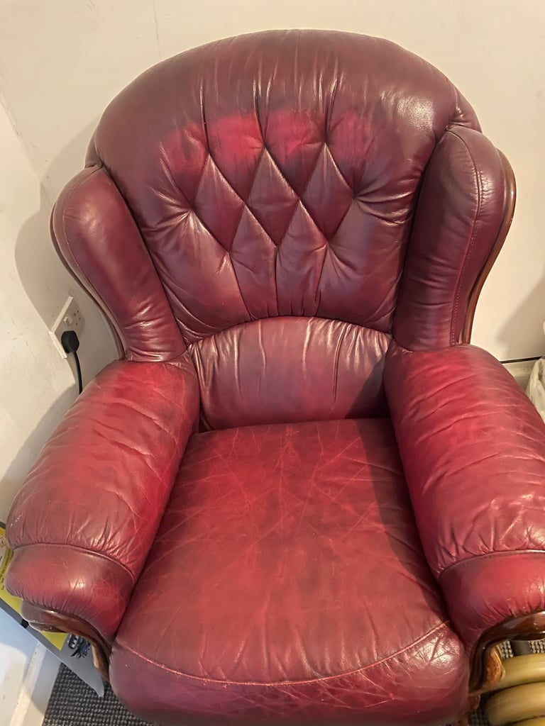 image for GENUINE LEATHER ARMCHAIR