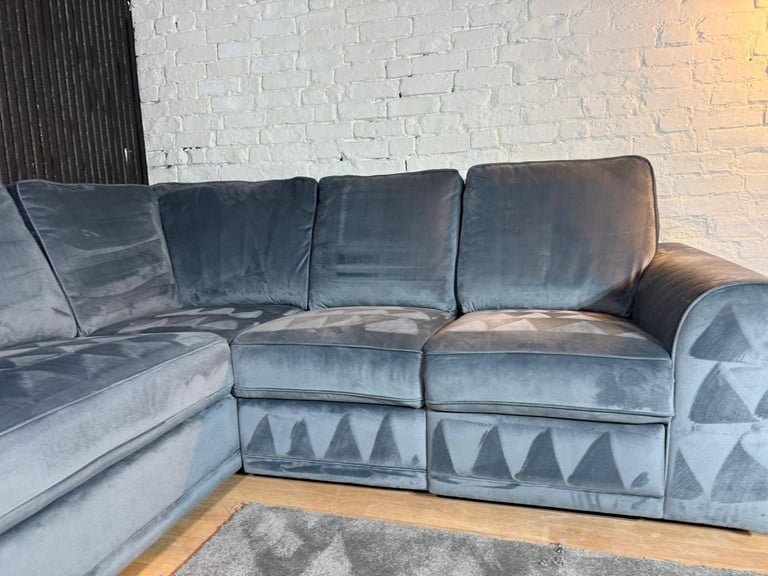 DFS Velvet Orka Corner Sofa – Electric Recliner