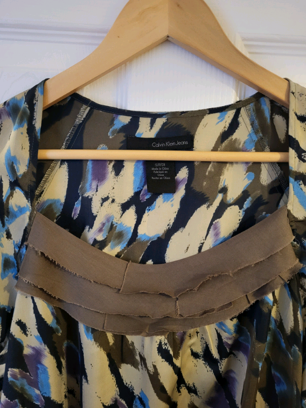 CK Silk Feel Short Sleeve Blouse - Multicoloured 