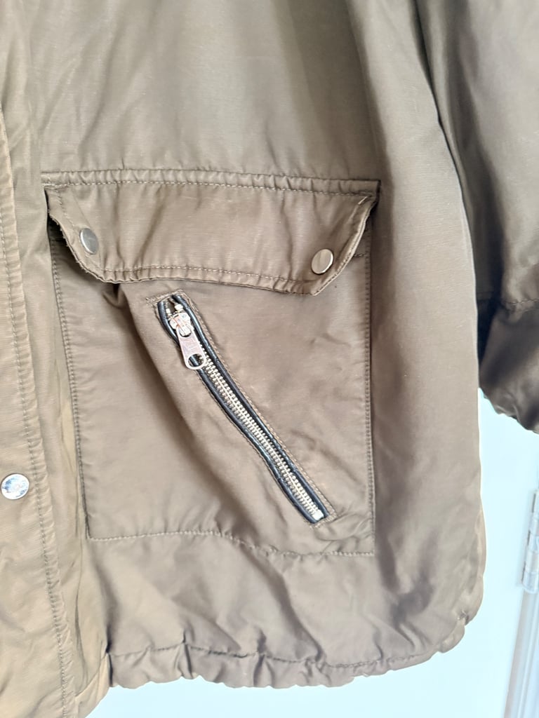 F&F - Olive Green Parka Coat with Faux Fur Hood - Size UK 22