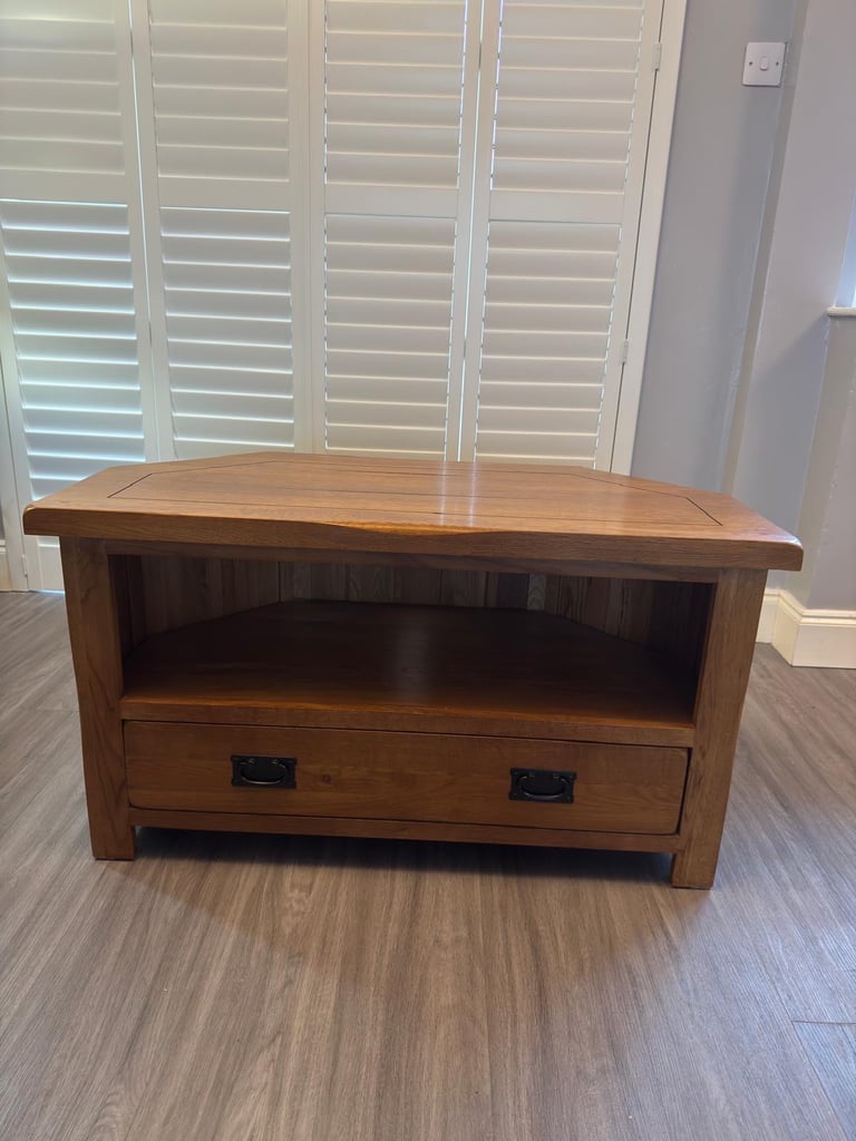 Rustic Solid Oak TV Unit Sideboard 