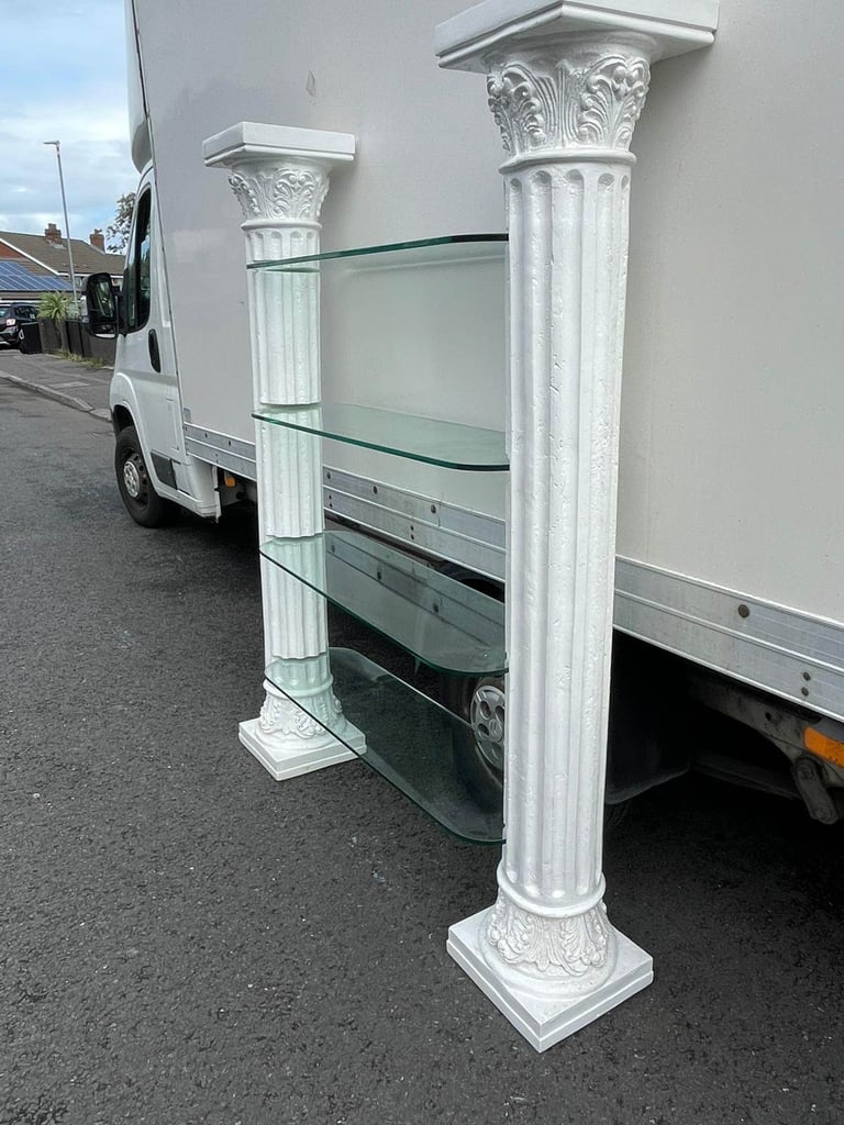image for Large set of glass shelves on 2 columns they are mad money new£125