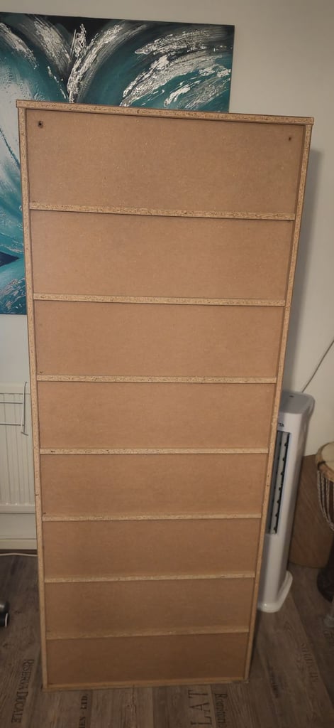 DVD Storage Sliding Shelving Cabinet Wooden Freestanding 