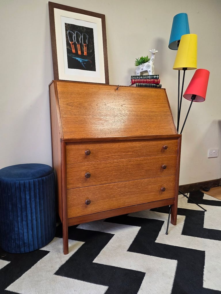 Danish Teak Bureau / Writing Desk – Mid-Century Modern