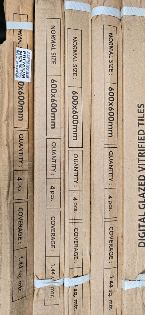 7m2 - 600mm x 600mm Tiles Jupiter Rocks Beige Matt 