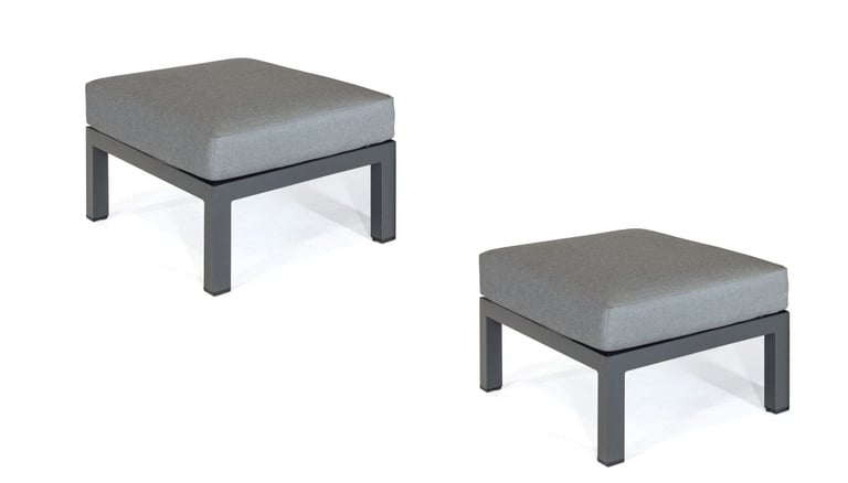 image for Marks And Spencer Porto Lounge Set Grey Footstool x2 M&S NEW Pair Outdoor patio