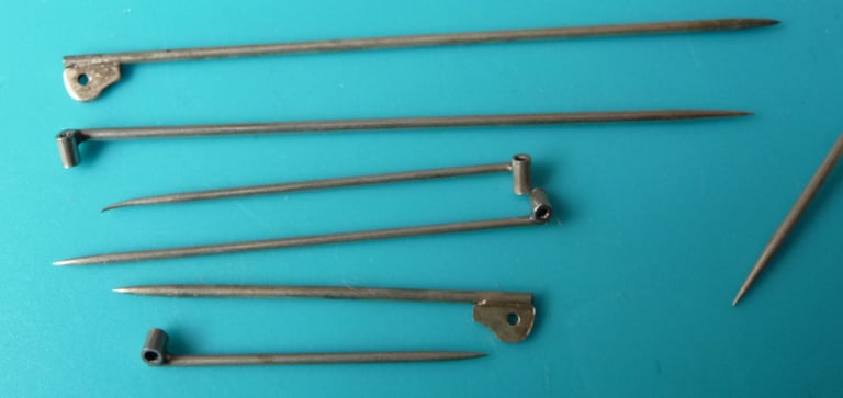 SILVER PLATED NICKEL SILVER BROOCHING PINS. JOB LOT - WYSIWYG.. 
