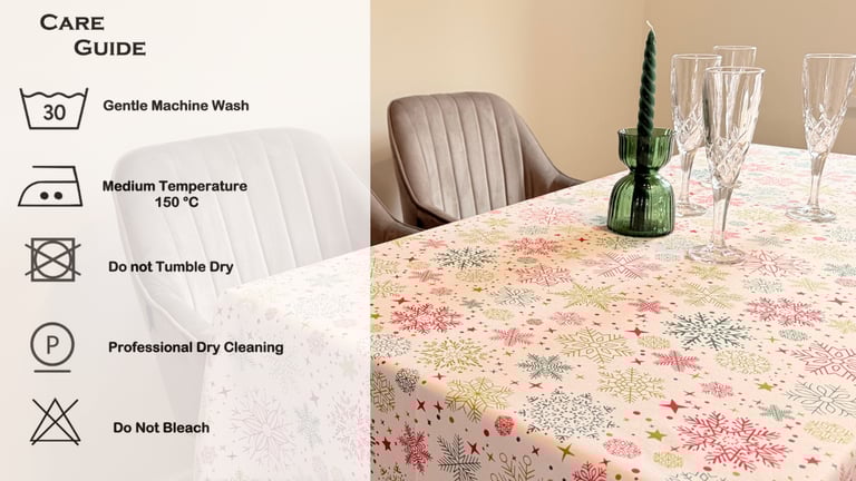 Eujenia’s Home Waterproof Christmas Tablecloth 180x200 cm Rectangular Cotton Handmade