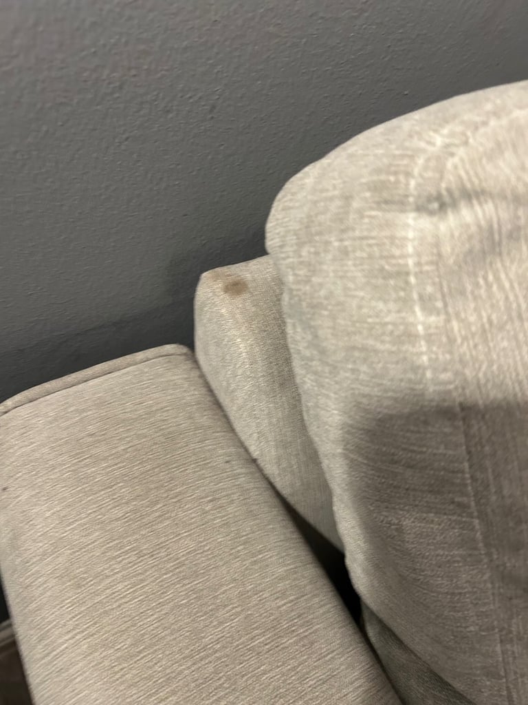 Large natural grey love seat couch 2 seater