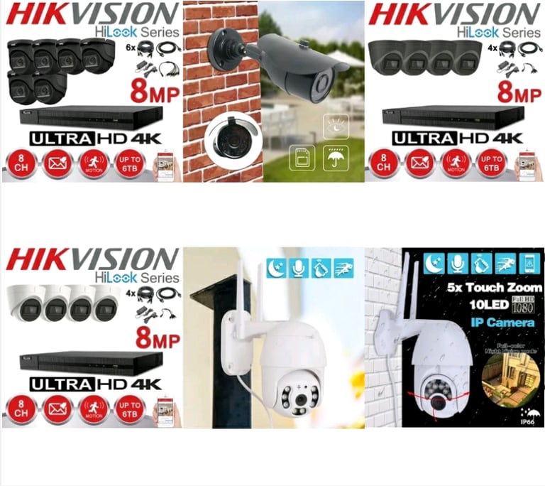 CCTV SECURITY CAMERA SYSTEMS 24 HRS COLOUR, MOTION DETECTION & AUDIO H