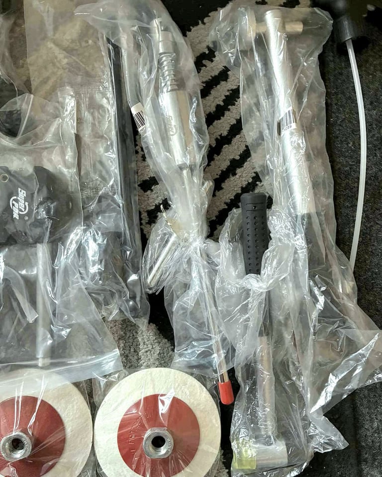Dent pulling Car Bodywork kit + Polisher + Angle Grinding polishing Wheels. ALL NEW was £130+