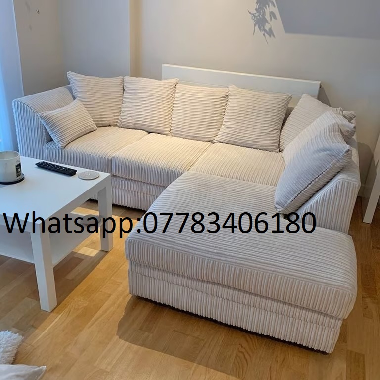 Jumbo Cord Corner Sofa Crush Velvet & Plush Velvet in Worcester