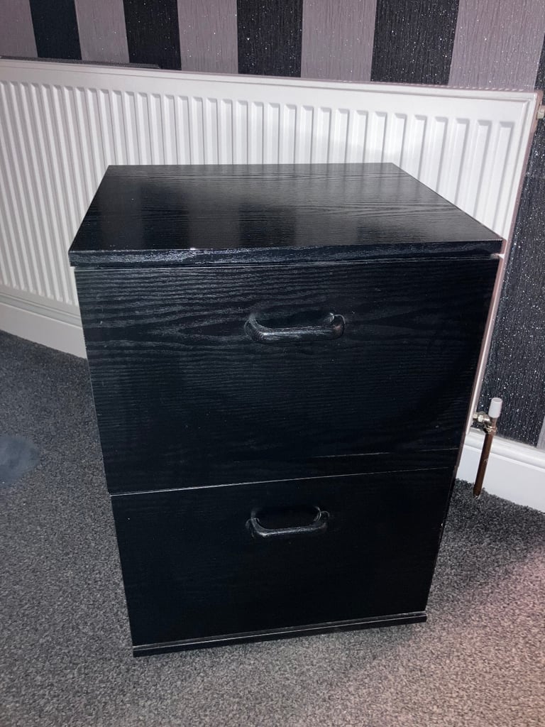 image for Filing cabinet in black wood can deliver for a small charge 