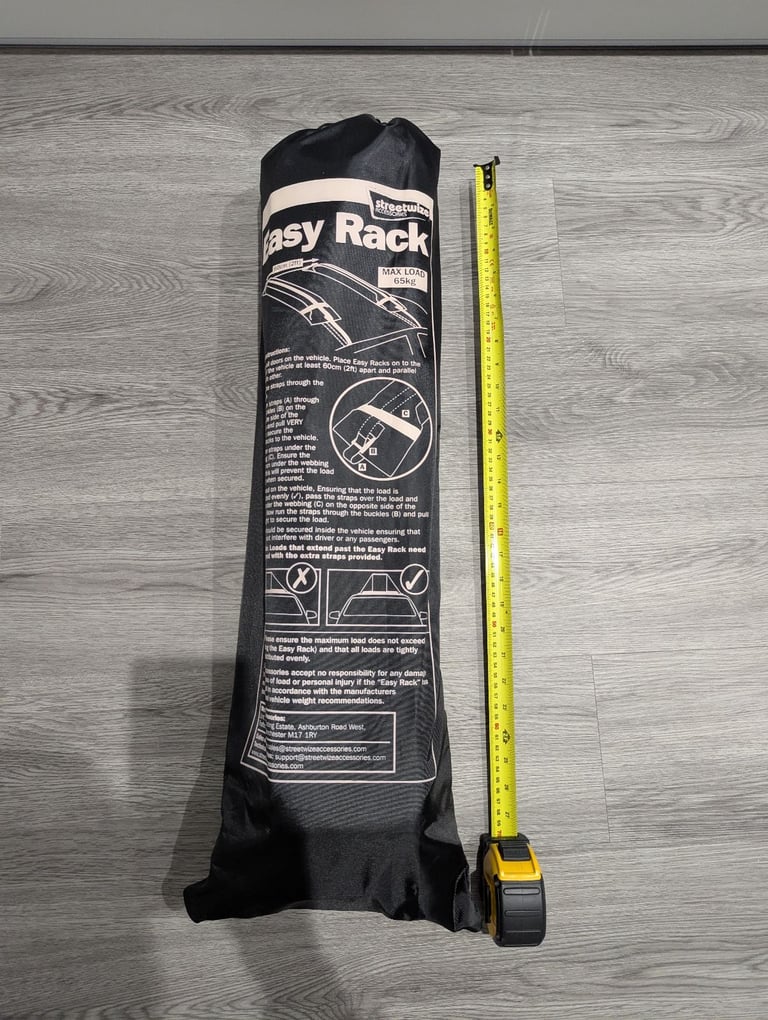 BRAND NEW Streetwize SWRB6 Easy Rack Soft Foam Roof Rack (No Tools Needed) + 2x FREE Gifts Included