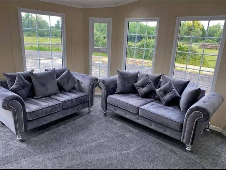🌹❤Luxuries brand new 3 seater corner sofa 2 seater ashwin velvet sofa