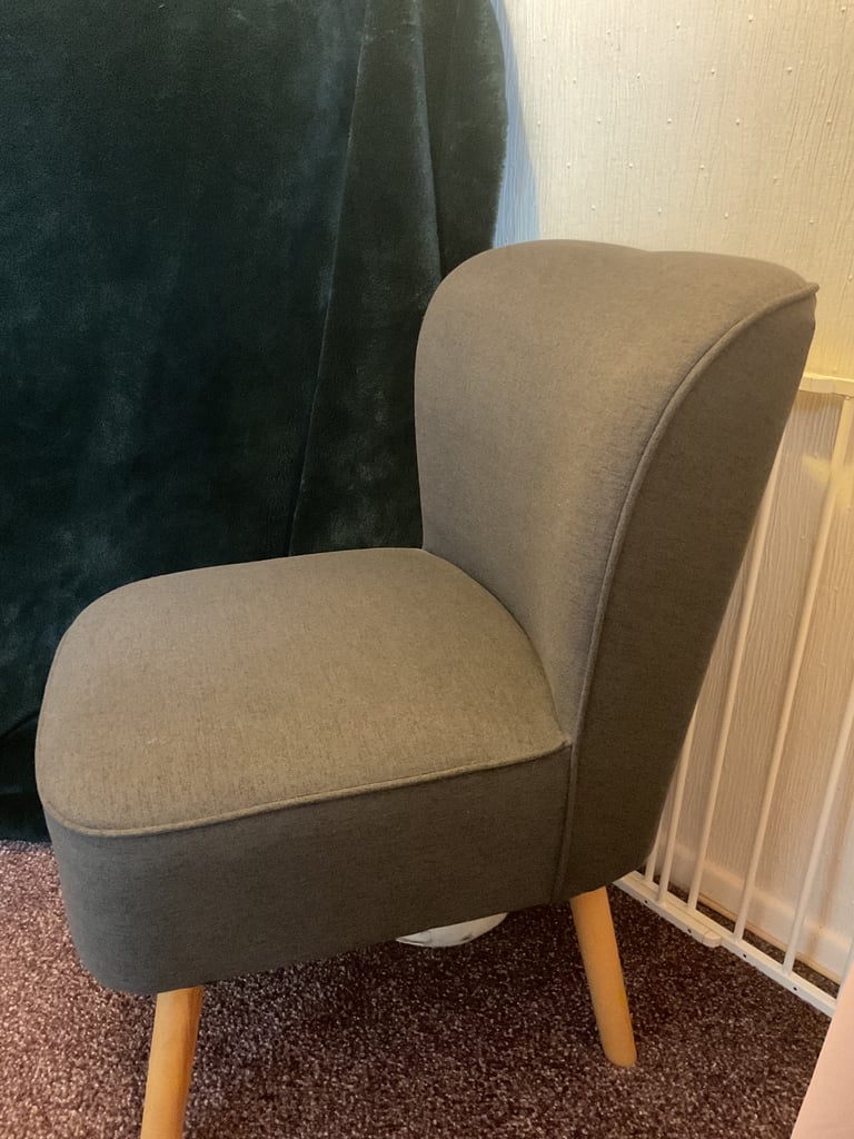 Lovely low grey bedroom chair