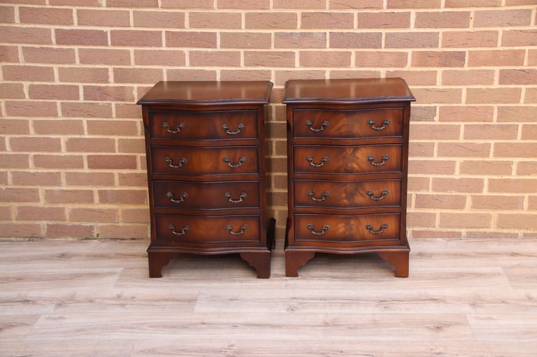 Pair of Vintage Flame Mahogany Bedside Chests (UK Delivery)