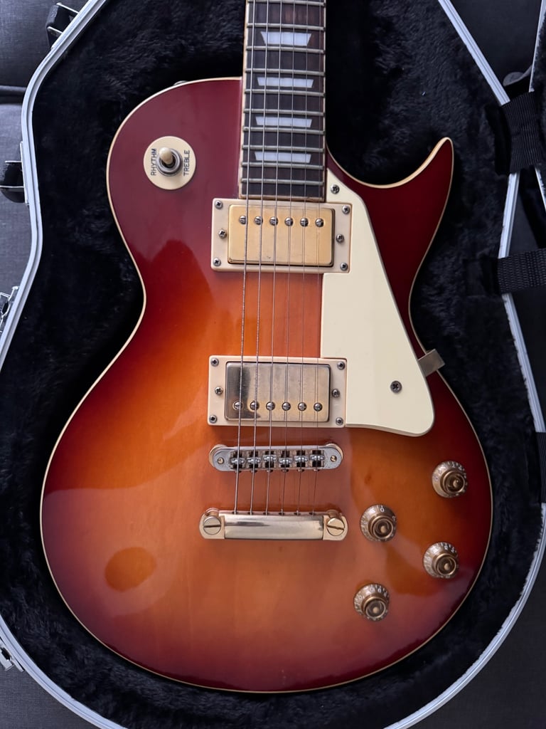 Vintage V100 Cherry Sunburst Electric Guitar w/ Gator case & Marshall MG30CFX Amp