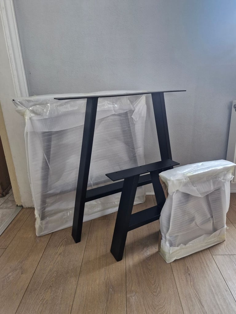 2 x Steel Industrial A Frame Table and Bench Legs
