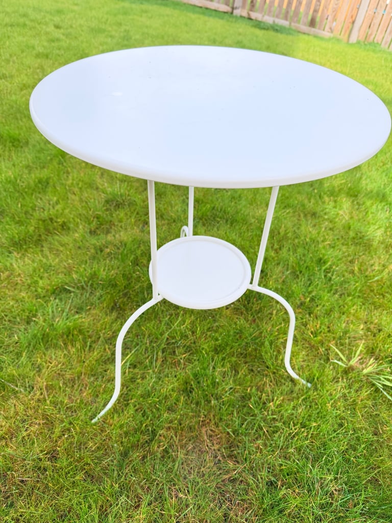image for IKEA White Metal Side Table
