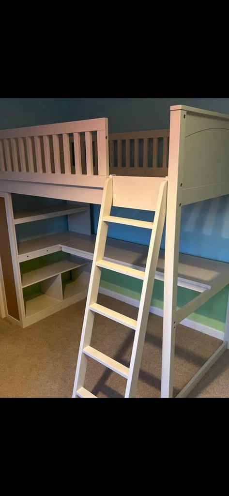 High sleeper bed with desk
