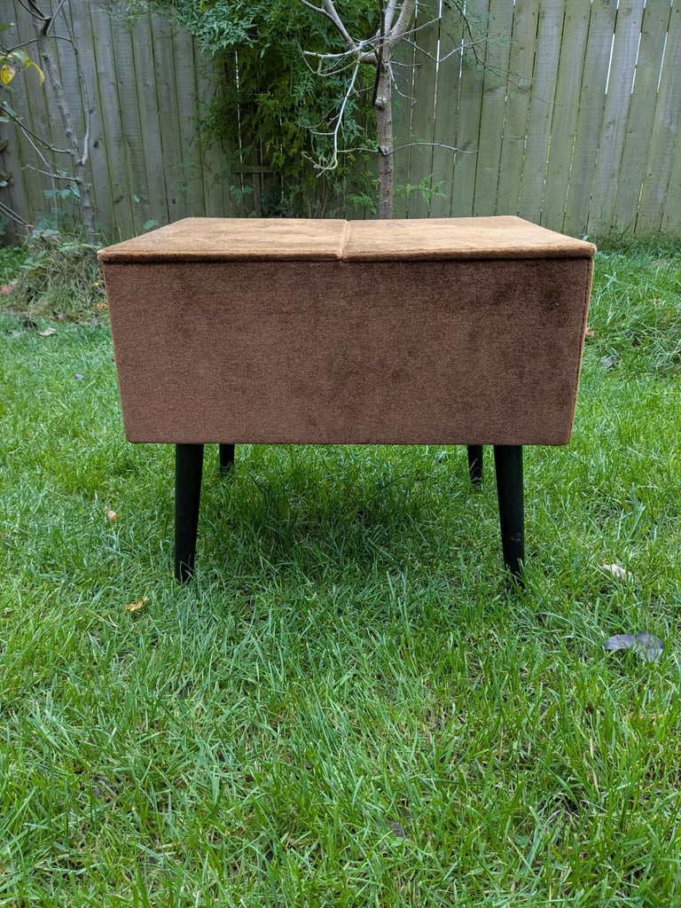 RARE Vintage Velour Covered Sewing Box 
