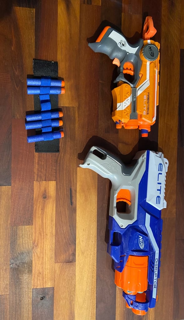 image for 2 NERF GUNS , One with built in laser Nerf disruptor and Nerf Firestrike Elite 
