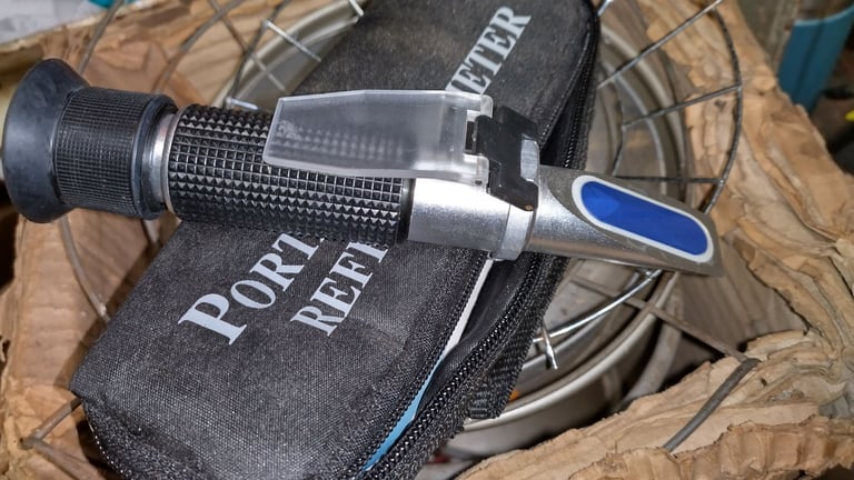 image for handheld refractometer bix sugar fruit juice wine honey food brix%20 . free post