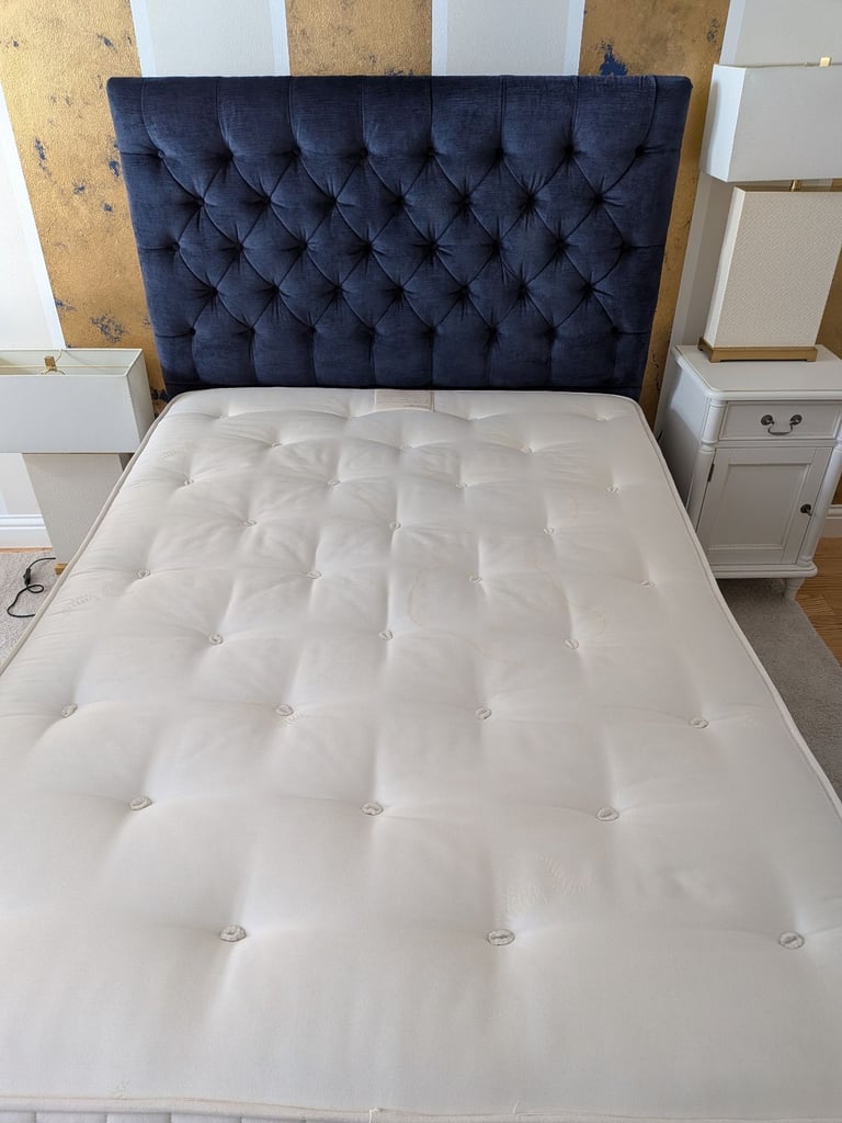Double Bed with Laura Ashley velvet headboard