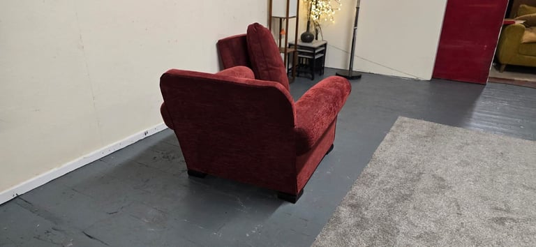 Multiyork®️ Imogen Duck Feather Interlined Wine Red Fabric Loose Cover Armchair Excellent Condition