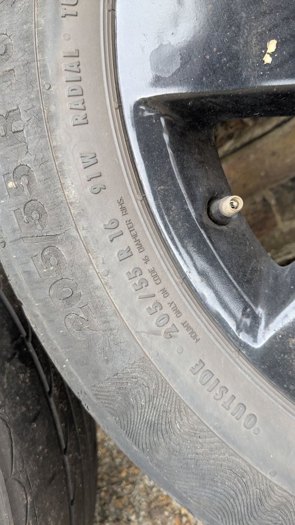 4 x 16" Alloy wheels with tyres from a VW Polo 5x100 stud fitment