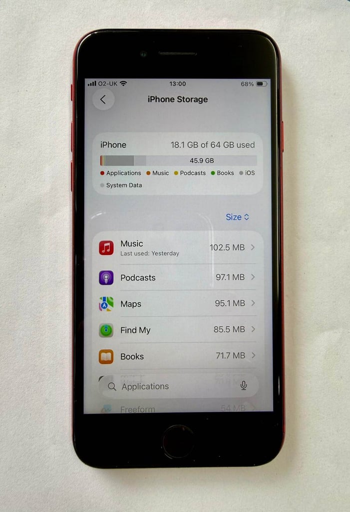 iPhone SE 2020 64GB Red Unlocked Battery Health 100% Latest iOS 26 Good Used Working Condition