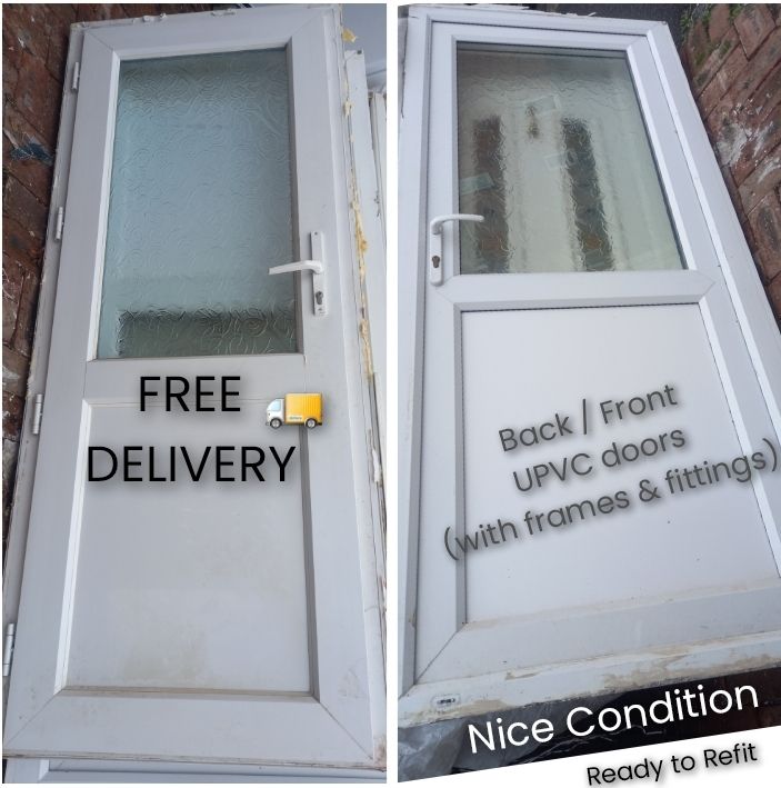 image for Upvc Rear/Front half glazed Doors (with frames) 🆓 FREE DELIVERY 🚚 