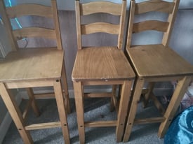 image for 3 wooden bar stools